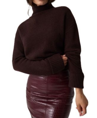 Women's Cashmere-Blend Turtleneck Long-Sleeve Bodysuit Sweater