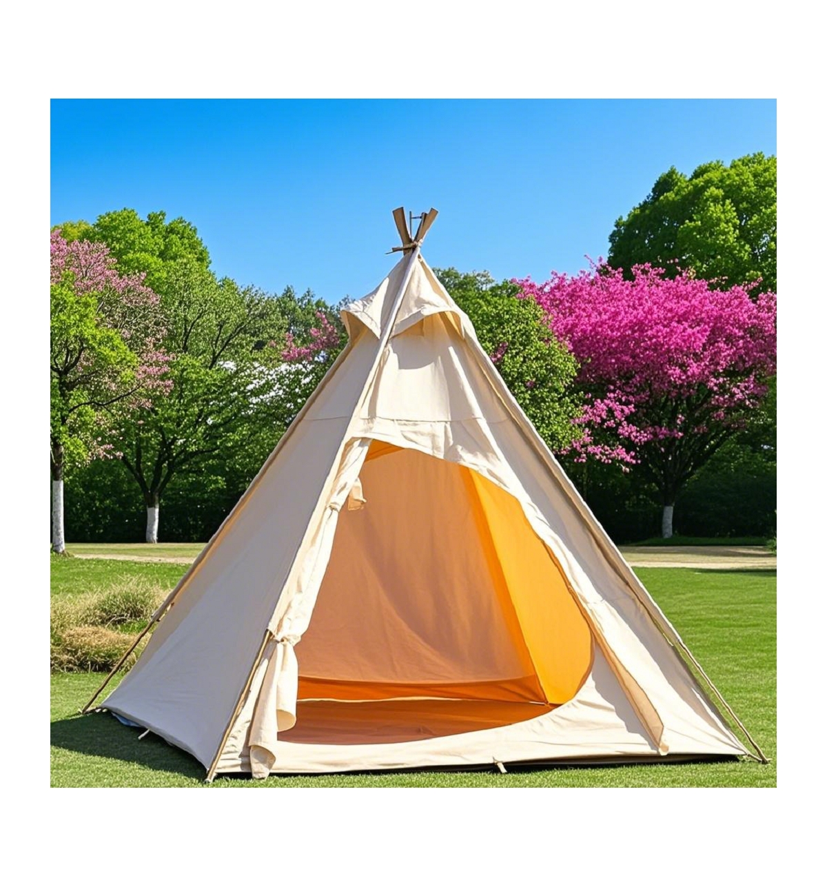 Sevorley Outdoor Indian Pyramid Tent 3-4 Person Camping Tent