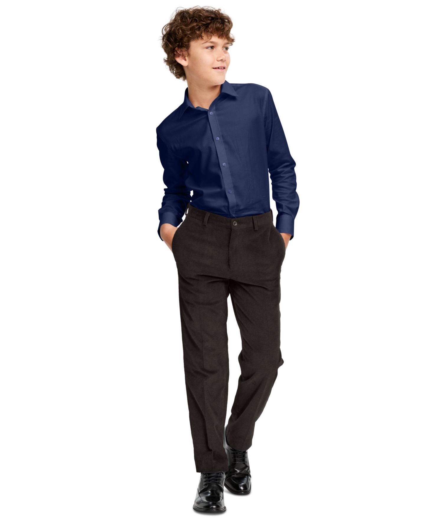 Брюки Michael Kors Classic-Fit Birdseye Pants для мальчиков, цвет: Коричневый — фото 2