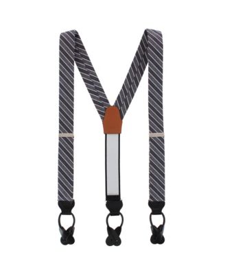 Men's Dacari Diagonal Blocked Wool Blend Button End Suspenders