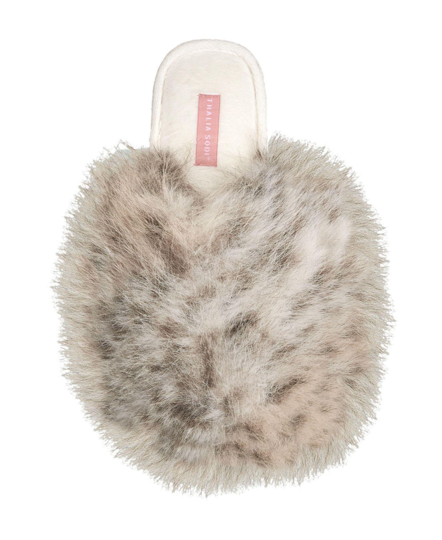 Женские тапочки Thalia Sodi Animal Leopard Puff Ball Slipper, цвет: Слоновая кость разноцветный — фото 5
