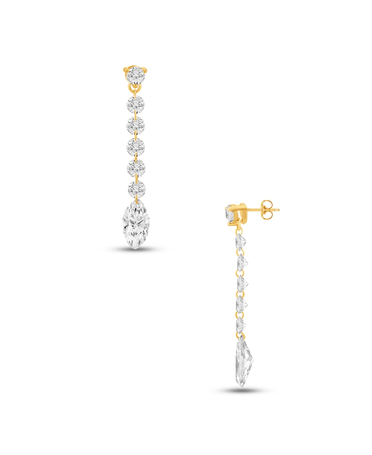 Macy's Lab-Grown Diamond Drop Earrings (2 ct. t.w.) in 14k Yellow Gold - Yellow Gold