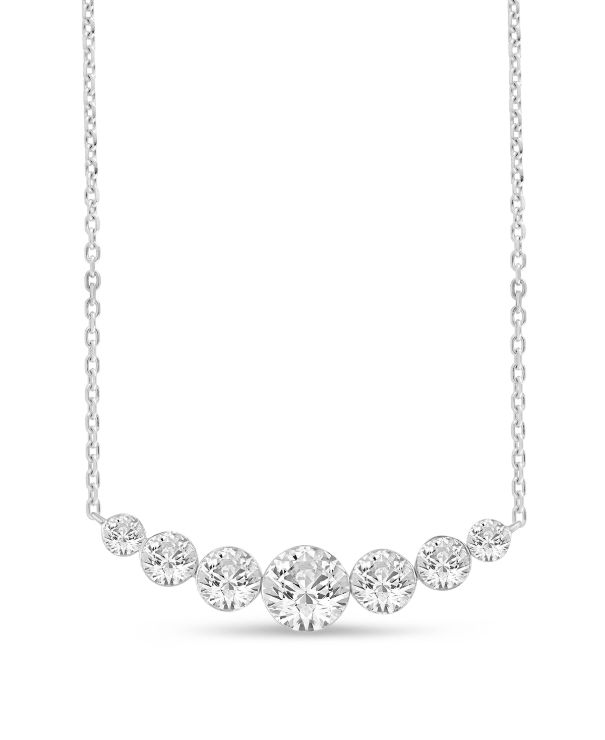 Macy's Lab-Grown Diamond Invisible-Set Adjustable Necklace (2 ct. t.w.) in 14k White Gold - White Gold