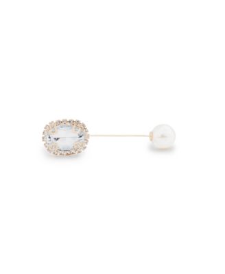Pearl Stopper Gold-Tone Wreath Lapel Pin
