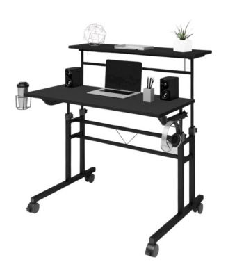  Adjustable Storage Desk with Wheels