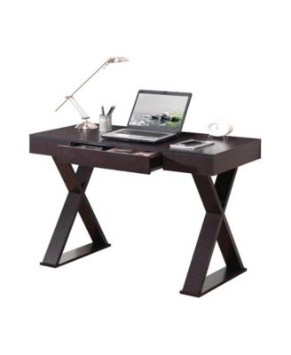 Espresso Desk With Drawer, Modern Wood Table For Home Office Use