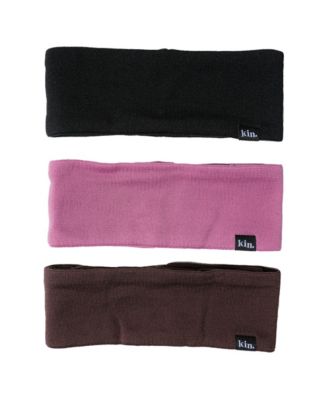 Unisex Satin Lined Headband Set of 3