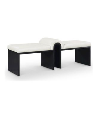 Delphine Cream Faux Leather Upholstered Bench