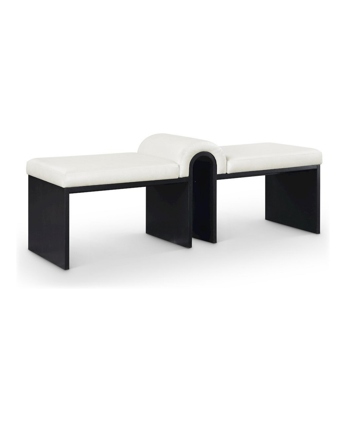 Meridian Furniture Delphine Cream Faux Leather Upholstered Bench
