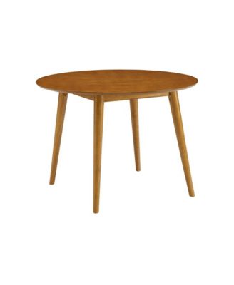 Stylish Round Dining Table in Acorn Finish for Compact Dining Spaces