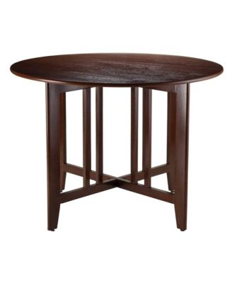 Antique Small Round Dining Table - Folding Drop Leaf Table
