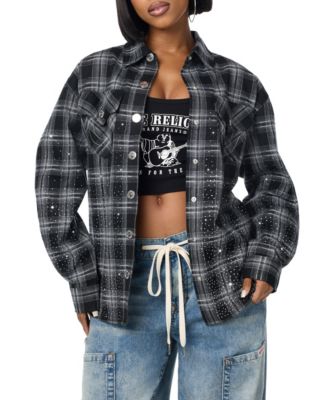 Women's Plaid Shirt Jacket
