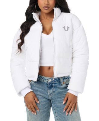 Women's Velvet Puffer Cropped Jacket