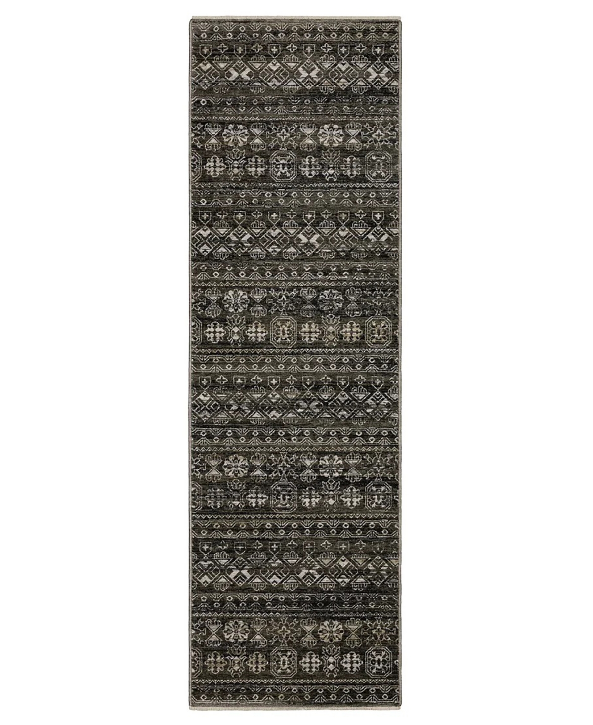 CCH07C068235ST 2 ft. 3 in. x 7 ft. 6 in. Chamberlain CH07C Casual Power Loomed Rectangle Area Rug, Black