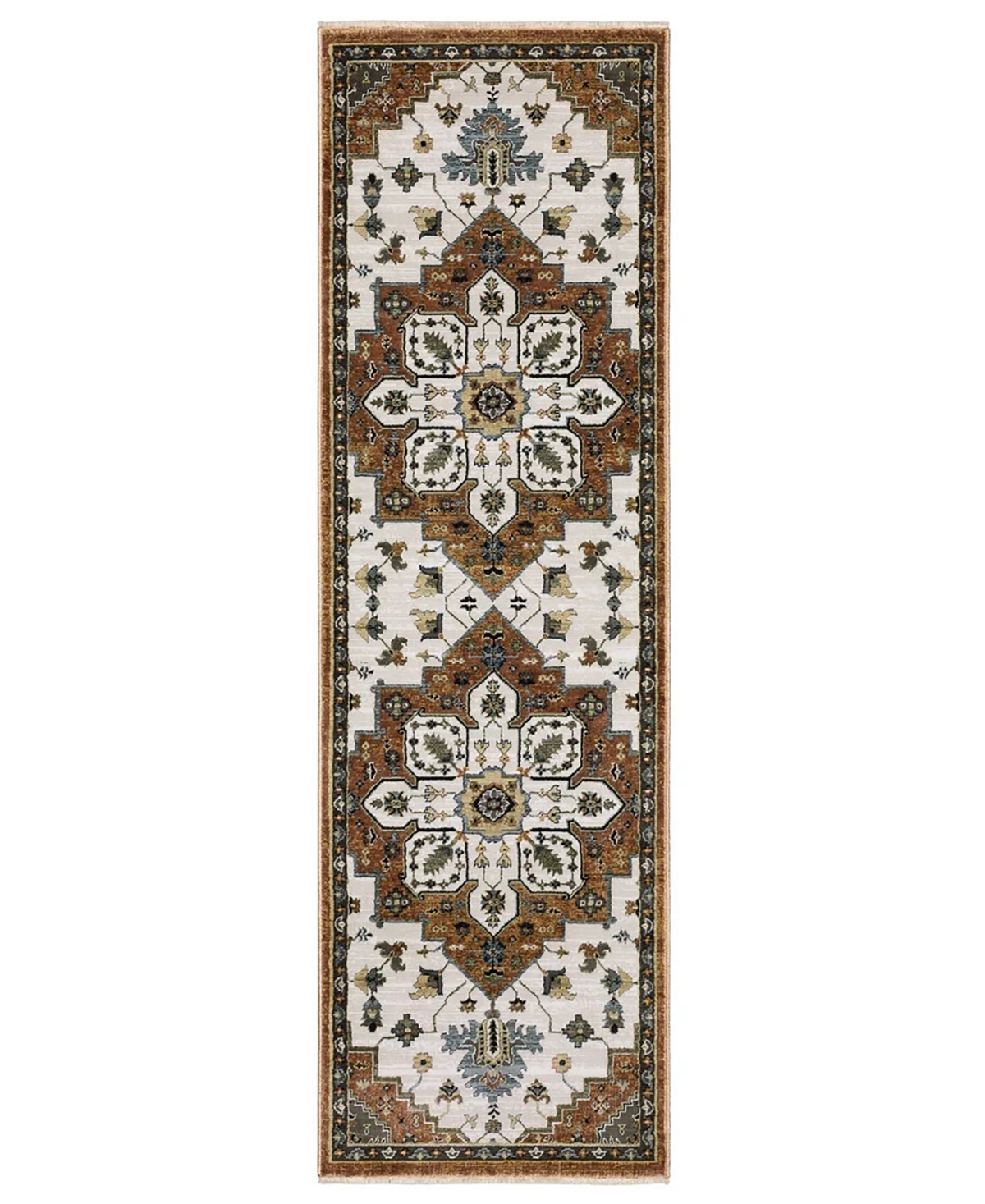 KKEI03068235ST 2 ft. 3 in. x 7 ft. 6 in. Keira KEI03 Traditional Power Loomed Rectangle Area Rug, Rust