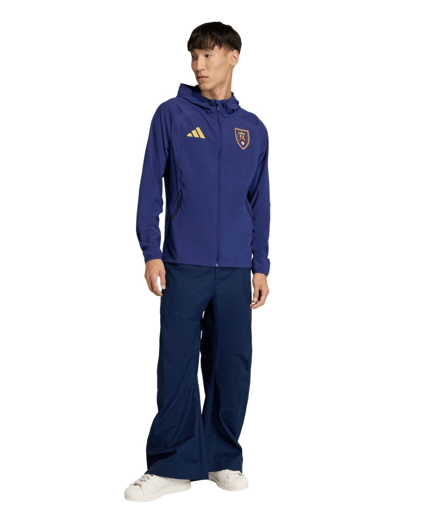 Мужская куртка adidas Blue Real Salt Lake Tiro Travel Full-Zip Hooded Windbreaker — фото 3