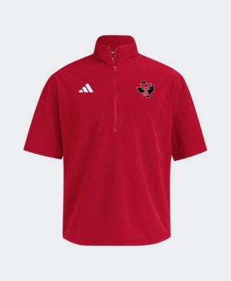 Men's Red Texas Tech Red Raiders 2026 Sideline Woven Quarter-Zip Short Sleeve Jacket