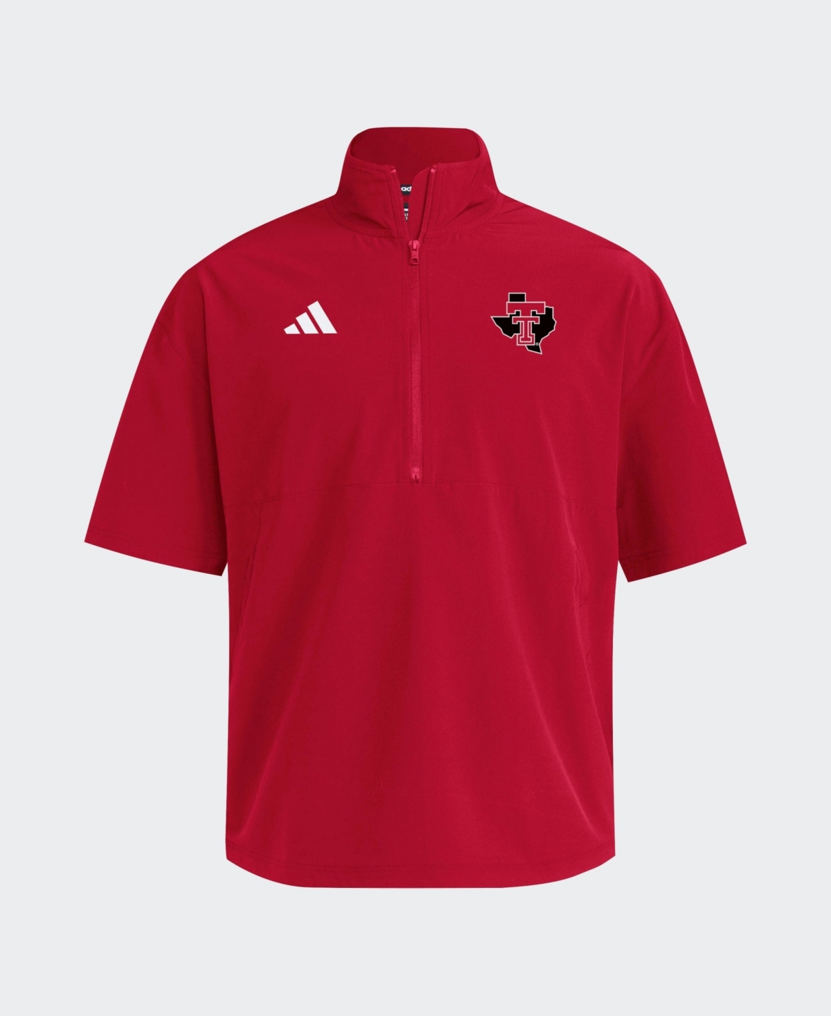 Adidas Men's Red Texas Tech Red Raiders 2026 Sideline Woven Quarter-Zip Short Sleeve Jacket - Red