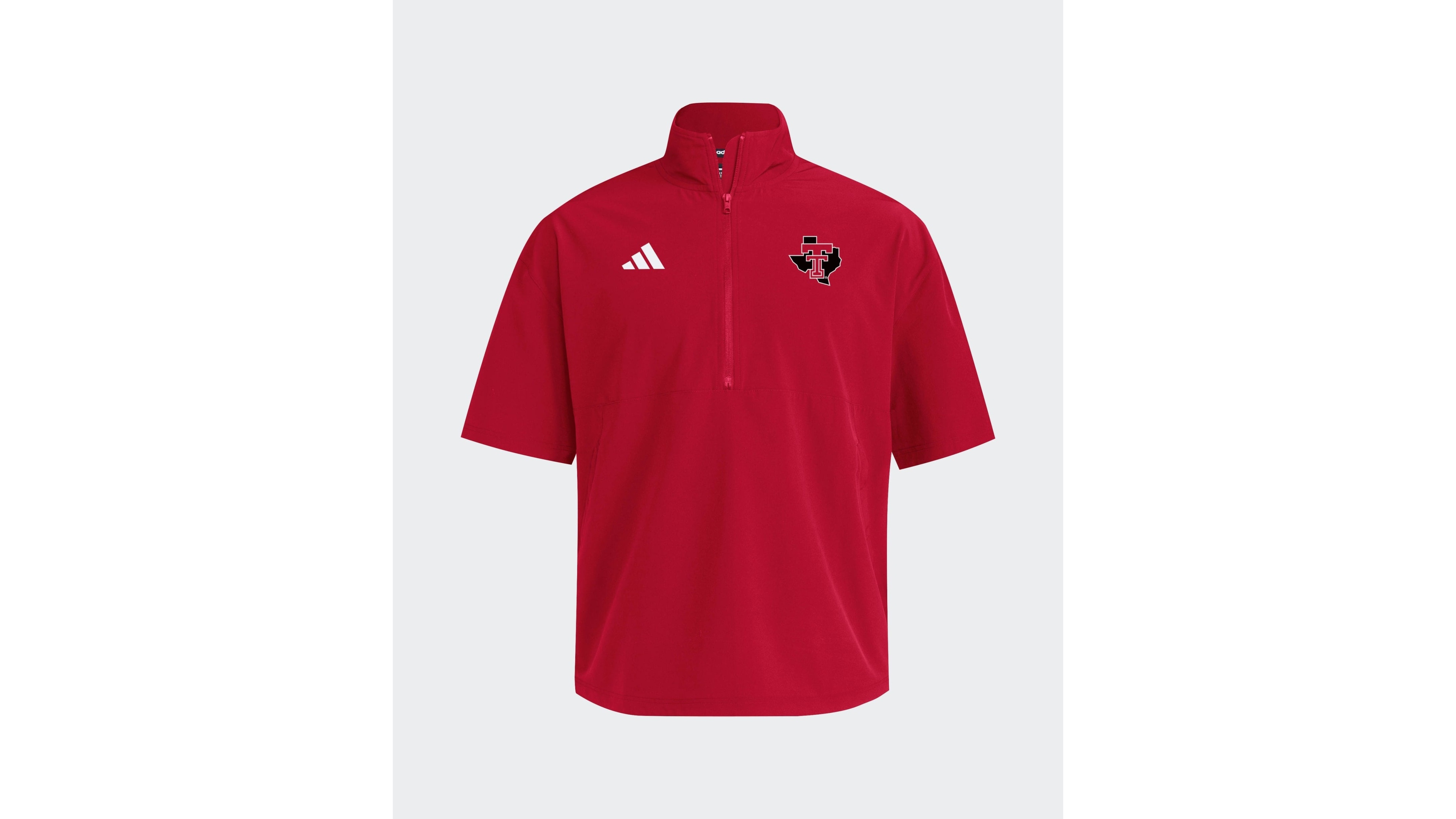 Adidas Men's Red Texas Tech Red Raiders 2026 Sideline Woven Quarter-Zip Short Sleeve Jacket