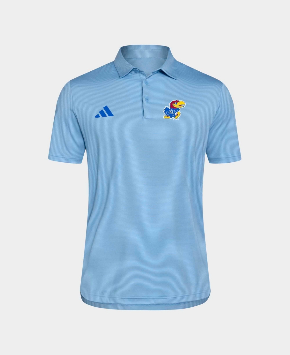Adidas Men's Light Blue Kansas Jayhawks Ultimate 365 Stripe Polo Shirt - Light Blue