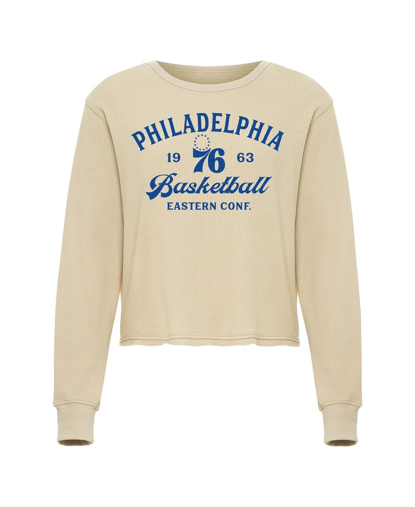 Футболка Sportiqe Cream Philadelphia 76ers High Country Collection Cullen Waffle Knit Long Sleeve — фото 2