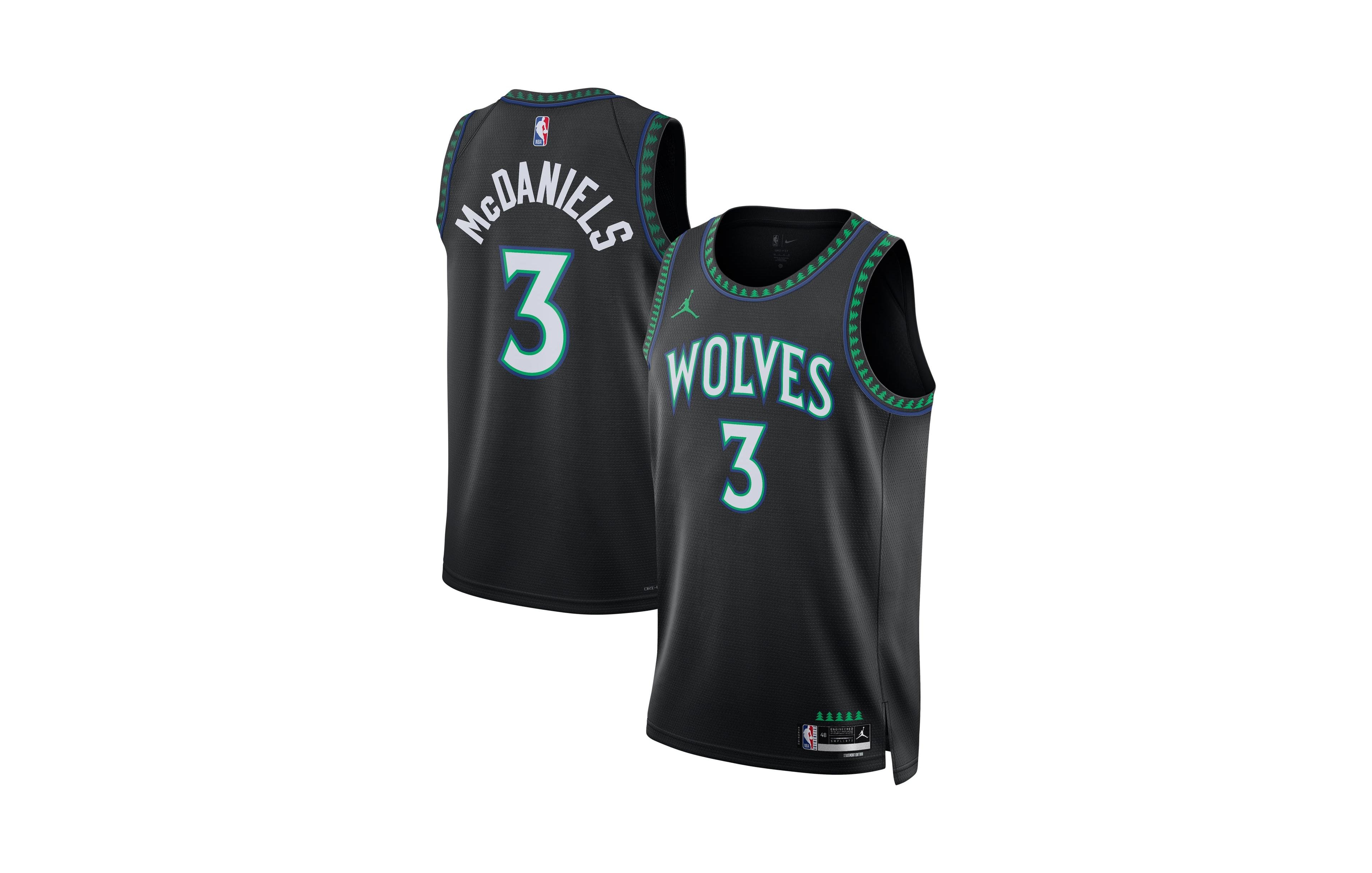 Jordan Men's and Women's Jaden McDaniels Black Minnesota Timberwolves Swingman Jersey