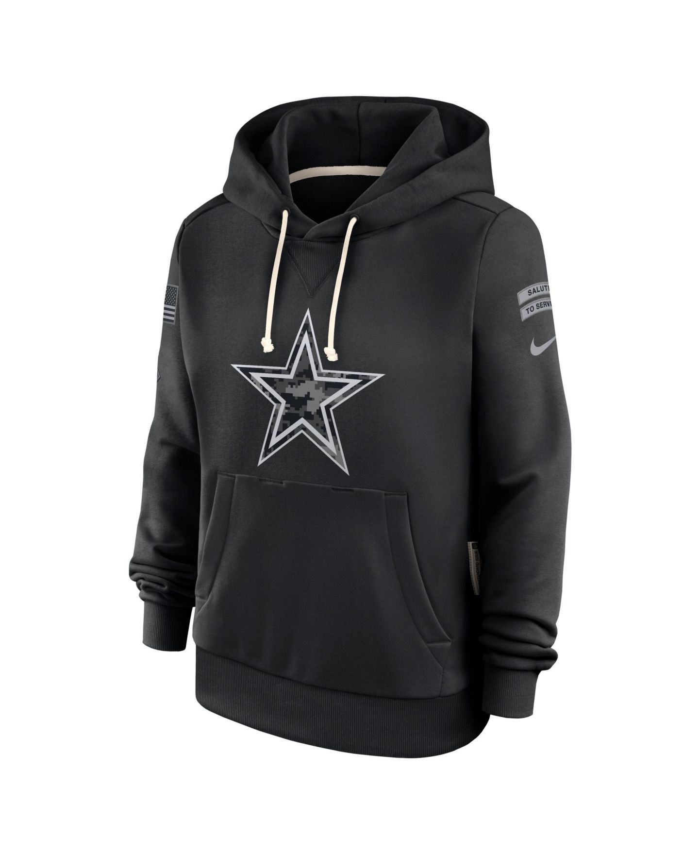 Женское худи Nike Black Dallas Cowboys 2026 Salute to Service Sideline Dri-FIT Pullover — фото 3
