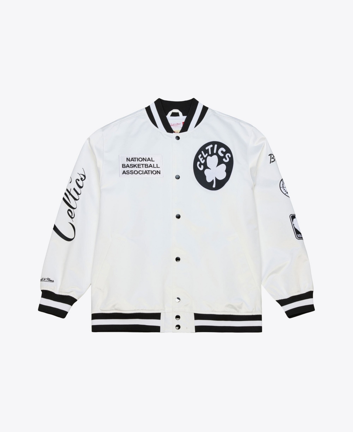 Mitchell & Ness Men's White Boston Celtics Arctic Lightweight Full-Snap Satin Jacket - White