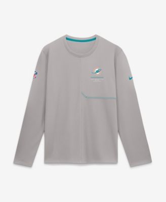 Men's Gray Miami Dolphins Sideline Coaches UV Dri-FIT Long Sleeve T-Shirt