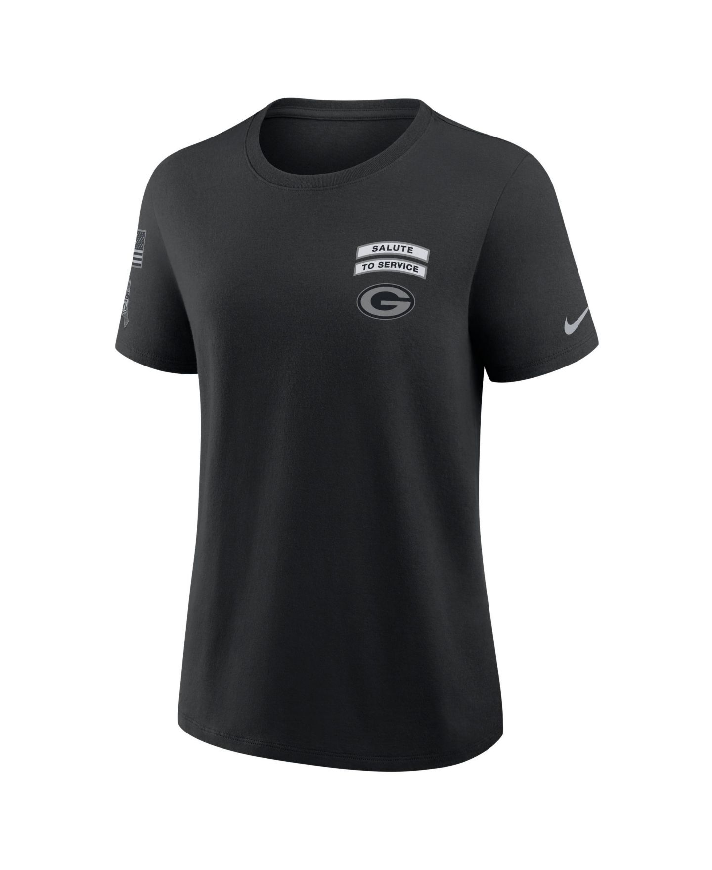 Женская футболка Nike Black Green Bay Packers 2026 Salute to Service — фото 4