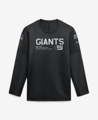 Men's Black New York Giants 2026 Salute to Service Sideline Coaches Crewneck Therma-FIT Sweatshirt