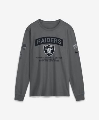 Men's Gray Las Vegas Raiders 2026 Salute to Service Long Sleeve T-Shirt