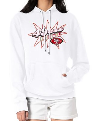Women's White San Francisco 49ers Drive-In Sign Pullover Hoodie