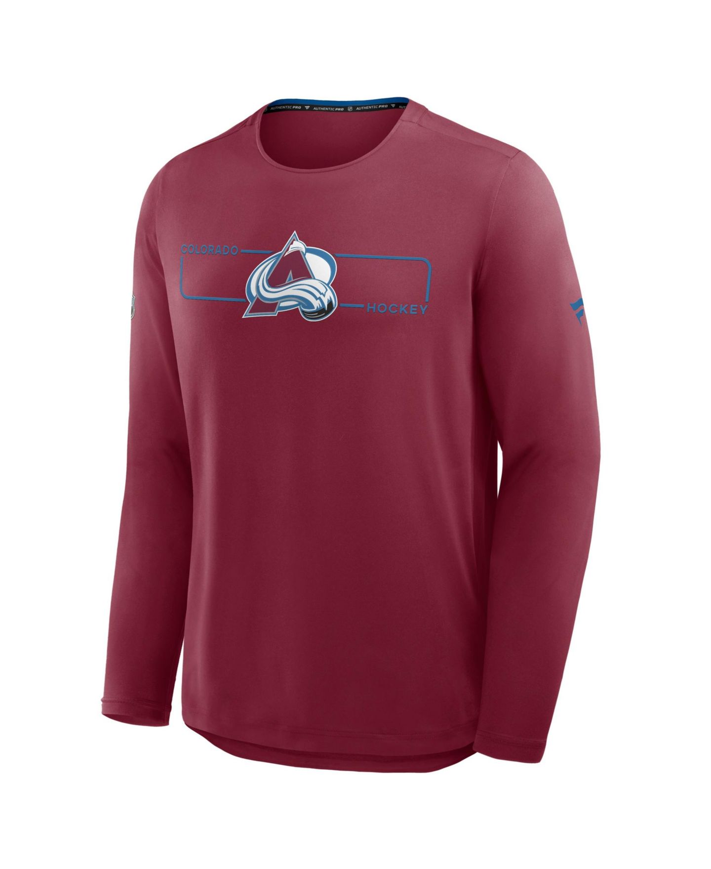 Мужская футболка Fanatics Burgundy Colorado Avalanche Authentic Pro Rink Tech Long Sleeve — фото 3