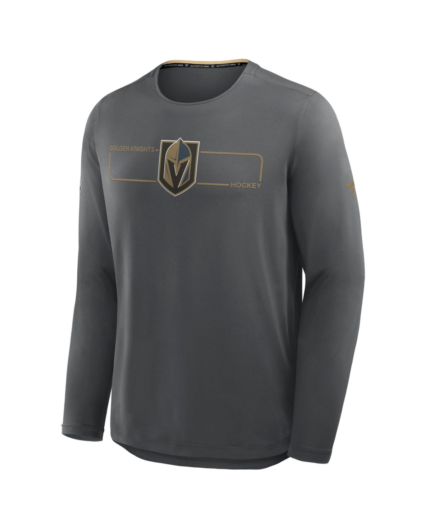 Мужская футболка Fanatics Charcoal Vegas Golden Knights Authentic Pro Rink Tech Long Sleeve — фото 3