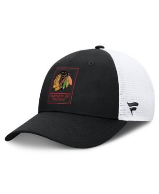 Men's Black/White Chicago Blackhawks Authentic Pro Train Meshback Adjustable Hat