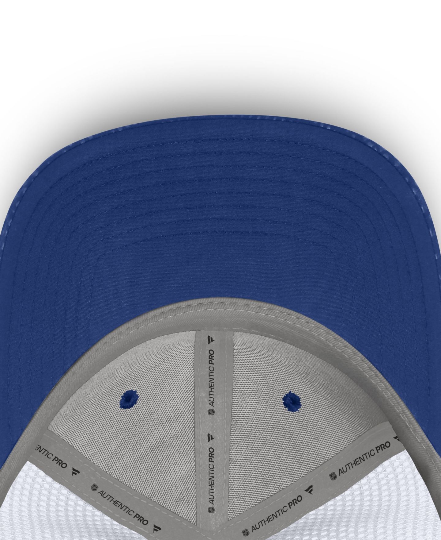 Мужская кепка Fanatics Royal Edmonton Oilers Authentic Pro Rink Boxed Logo Trucker Hat — фото 5