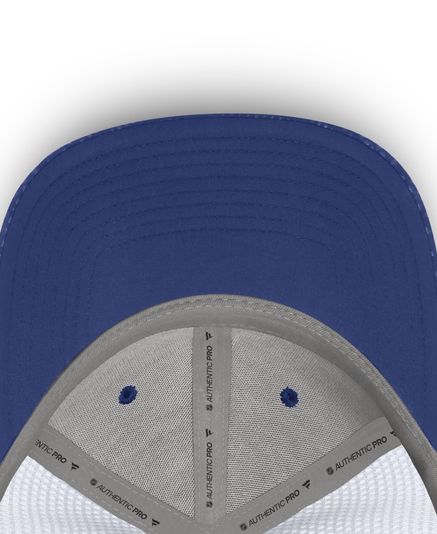 Мужская кепка Fanatics Blue Toronto Maple Leafs Authentic Pro Rink Boxed Logo Trucker Hat — фото 5
