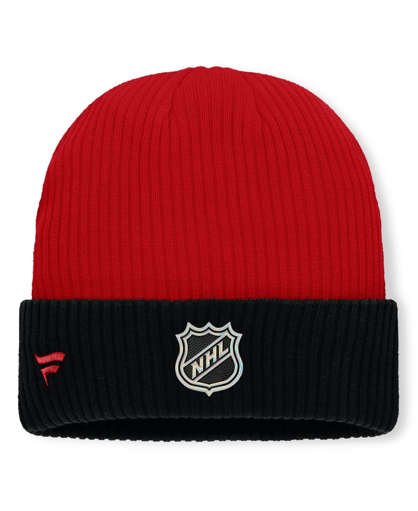 Мужская шапка Fanatics Red Carolina Hurricanes Authentic Pro Rink Cuffed Knit Hat — фото 2