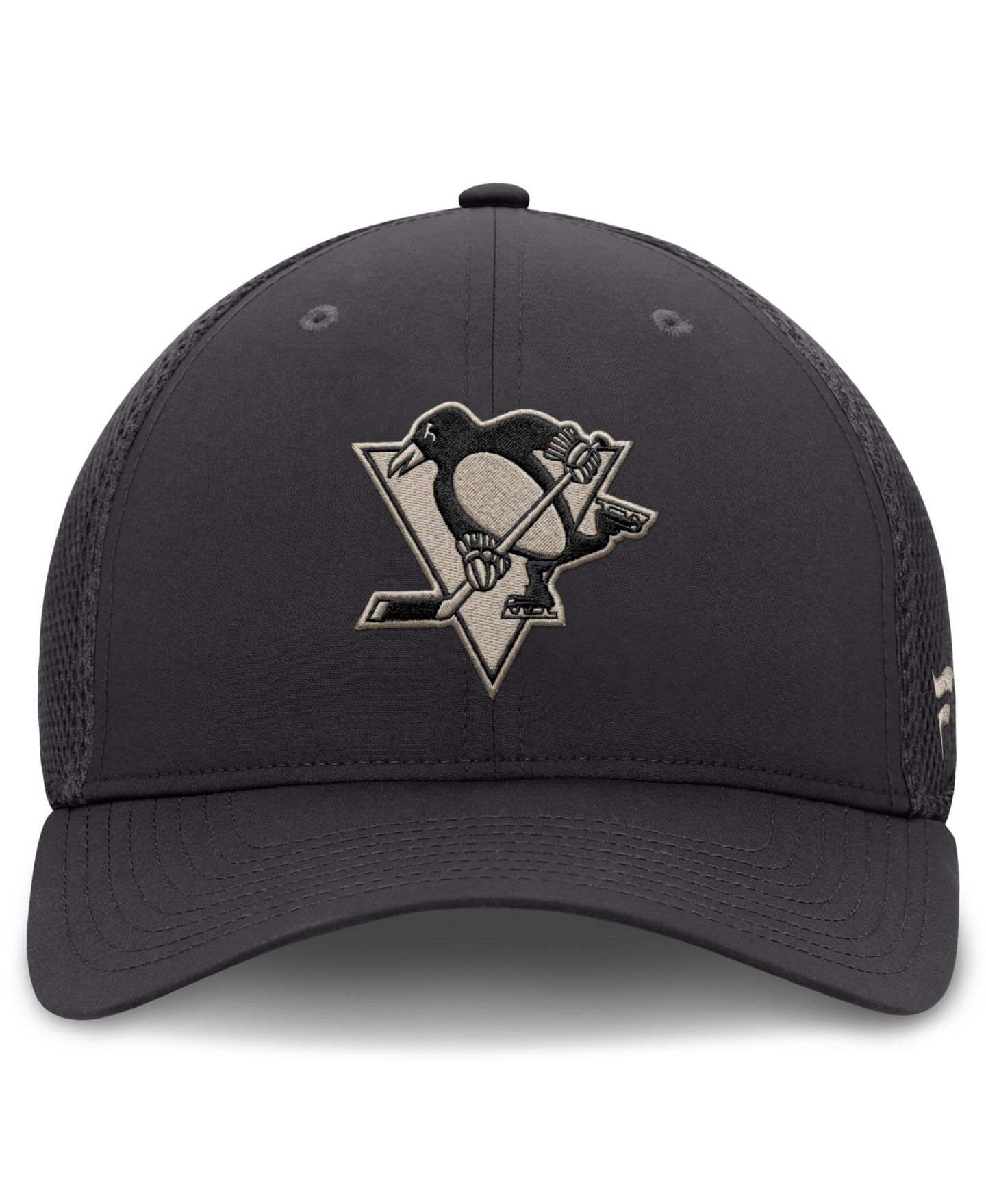 Мужской головной убор Fanatics Charcoal Pittsburgh Penguins Authentic Pro Road Meshback Stretch Hat — фото 2