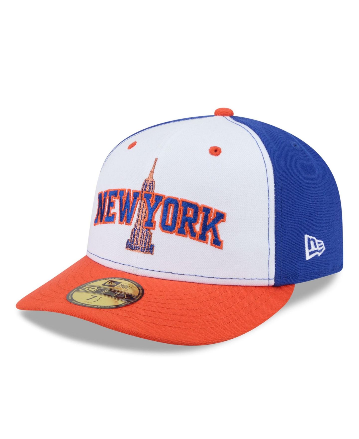 Мужская кепка New Era White/Orange New York Knicks Empire 59FIFTY Fitted Hat — фото 3