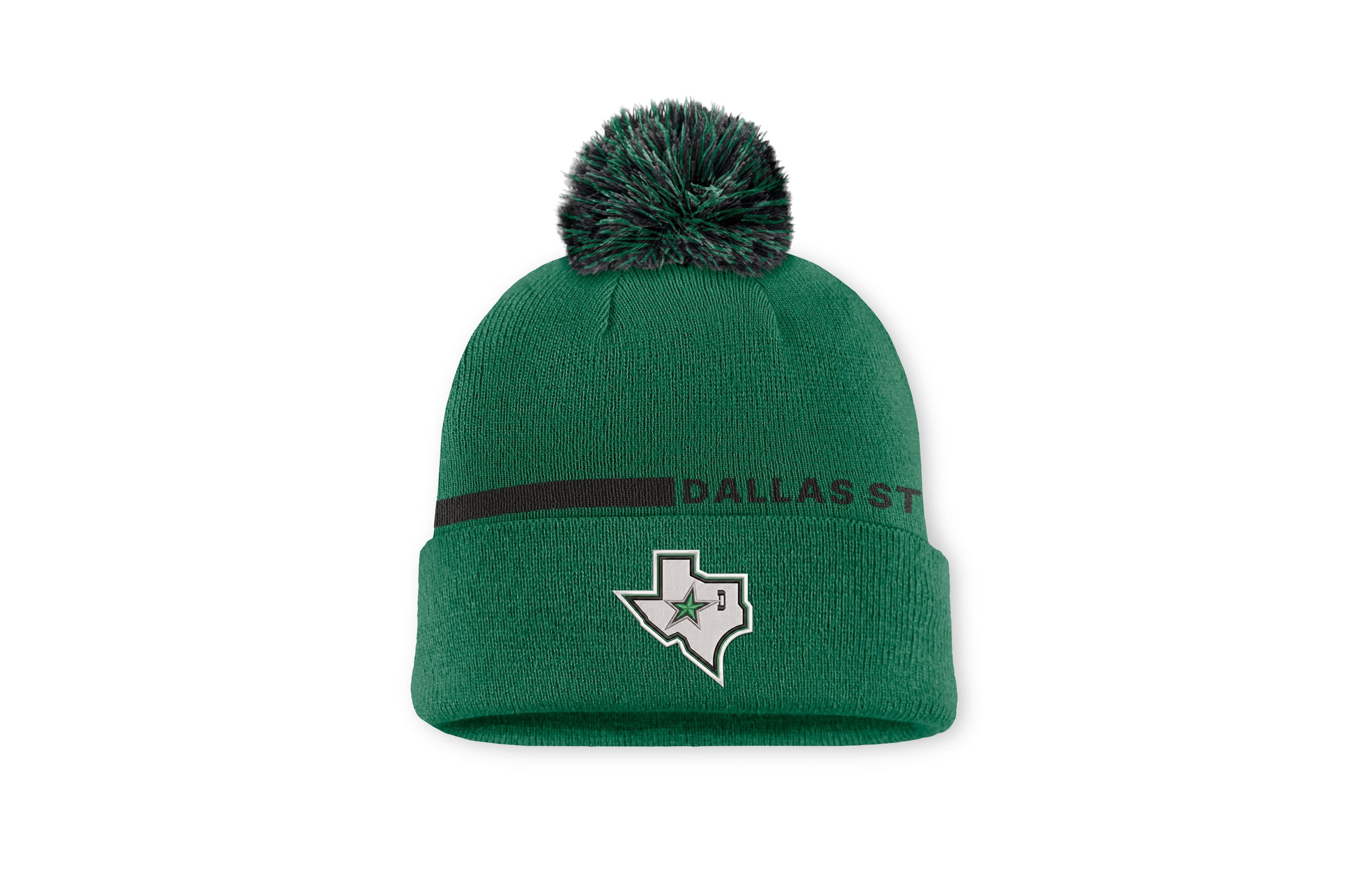 Fanatics Men's Green Dallas Stars Authentic Pro Alternate Cuffed Knit with Pom Hat
