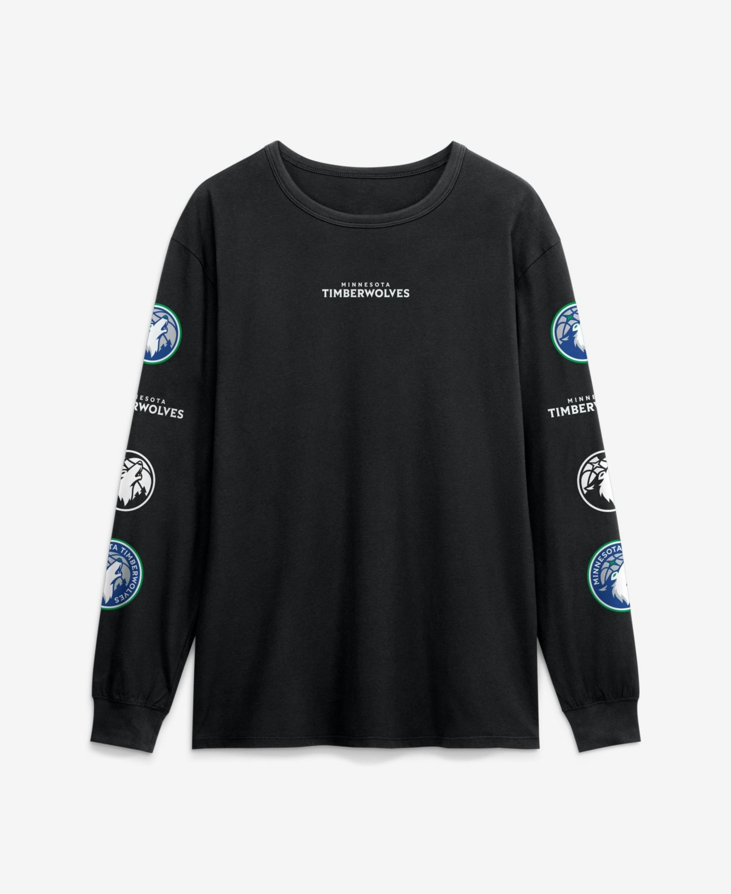 Мужская футболка Fanatics Black Minnesota Timberwolves Jump Higher Legacy Long Sleeve — фото 1