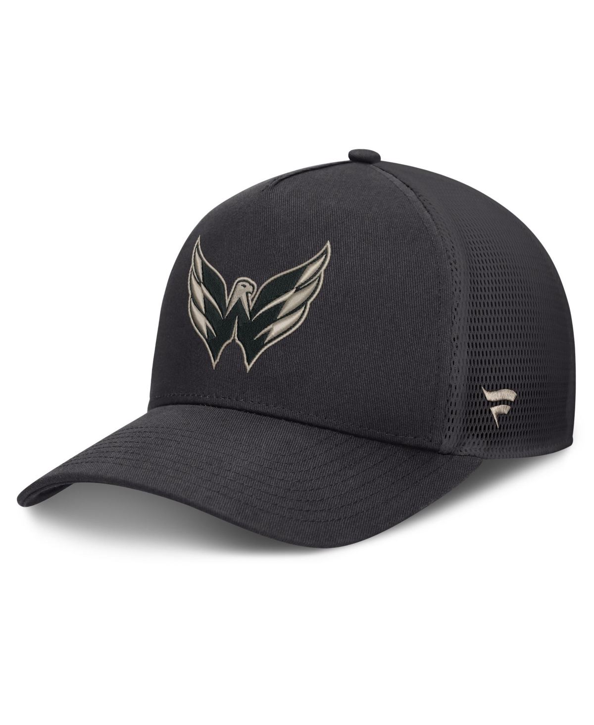 Fanatics Men's Charcoal Washington Capitals Road Soft Wash A-Frame Meshback Hat