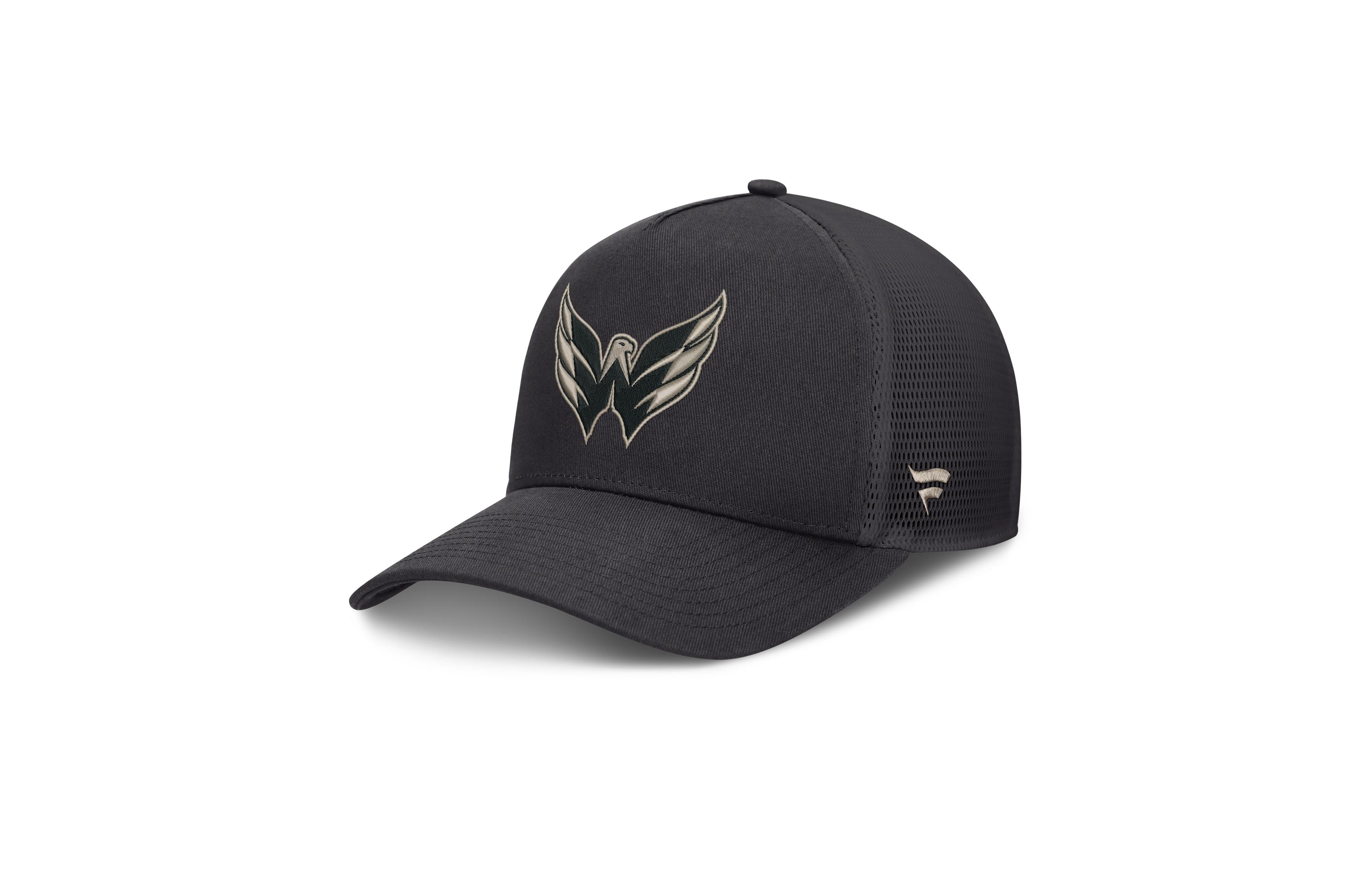 Fanatics Men's Charcoal Washington Capitals Road Soft Wash A-Frame Meshback Hat