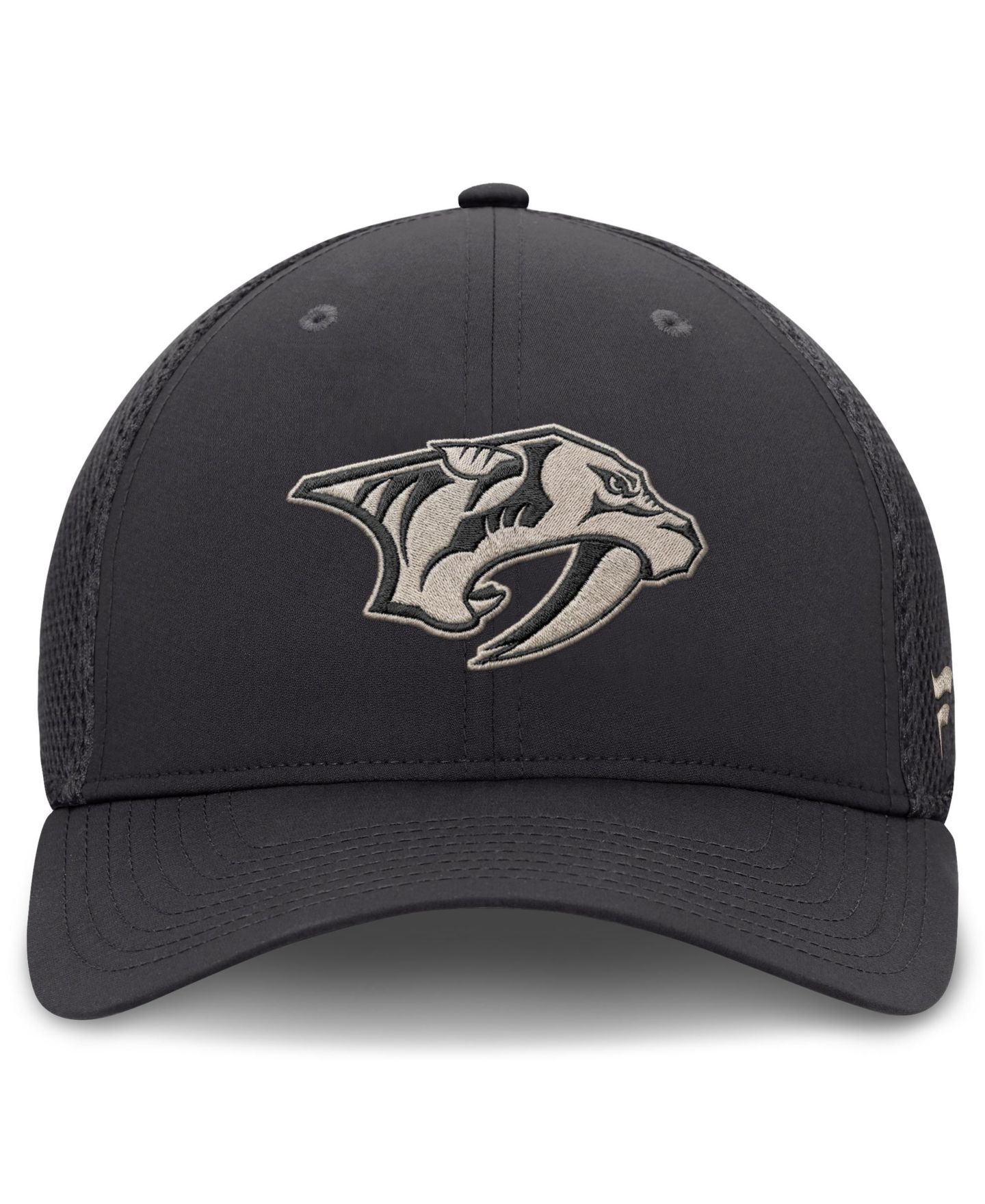Мужской головной убор Fanatics Charcoal Nashville Predators Authentic Pro Road Meshback Stretch Hat — фото 2