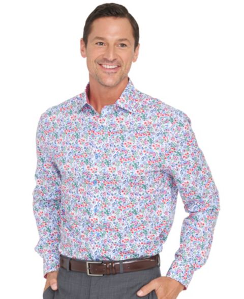 Мужская рубашка Nick Graham Botanical Floral Dress Shirt, цвет: Бордовый