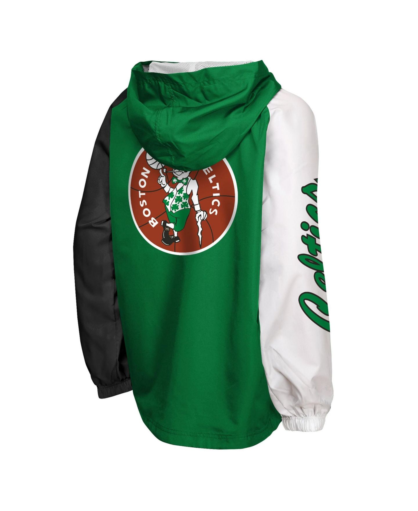 Детская куртка Mitchell & Ness Kelly Green Boston Celtics Playoff Anorak Quarter-Zip Windbreaker — фото 3