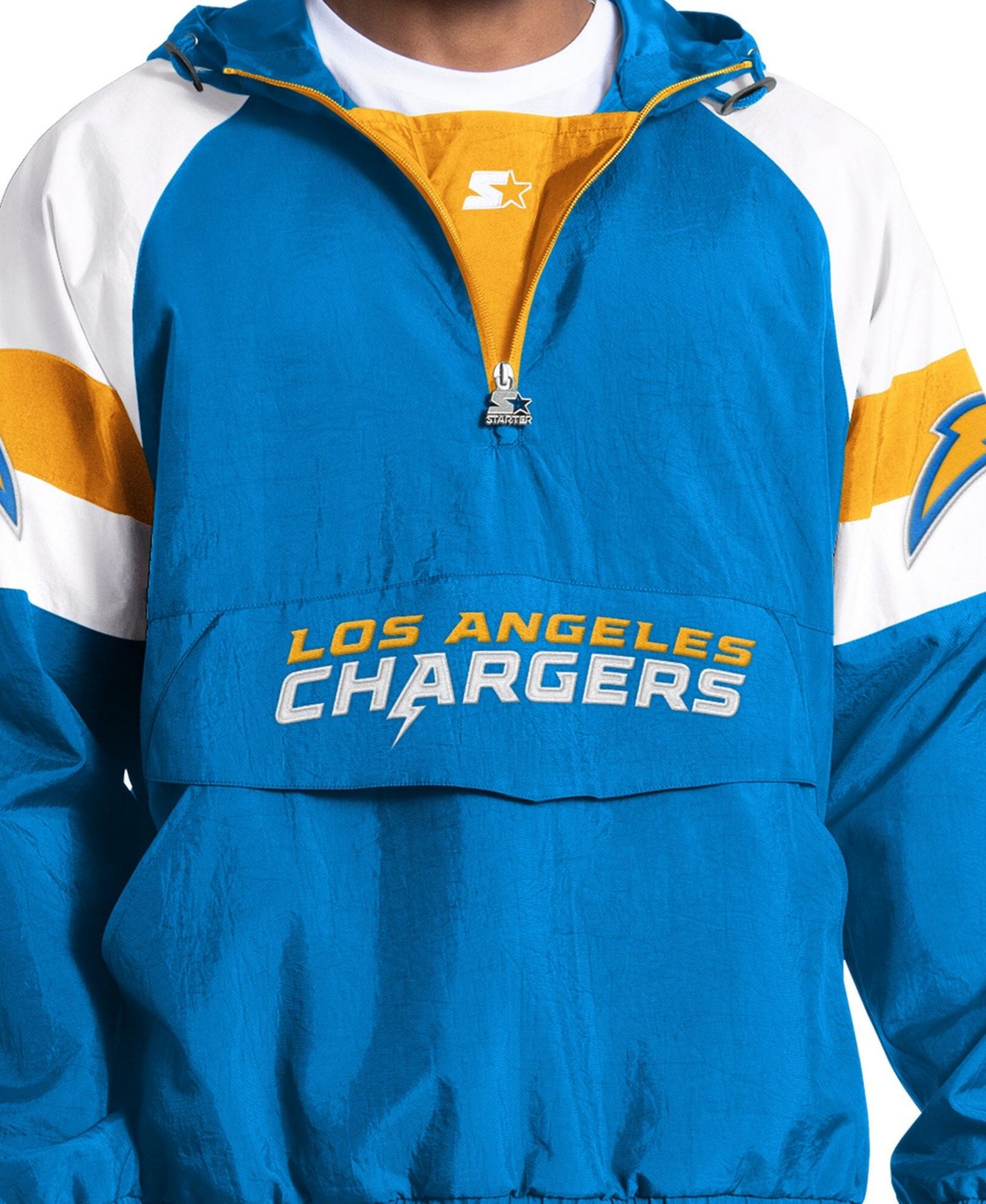 Мужская куртка Starter Powder Blue Los Angeles Chargers Street Cut Half-Zip — фото 4