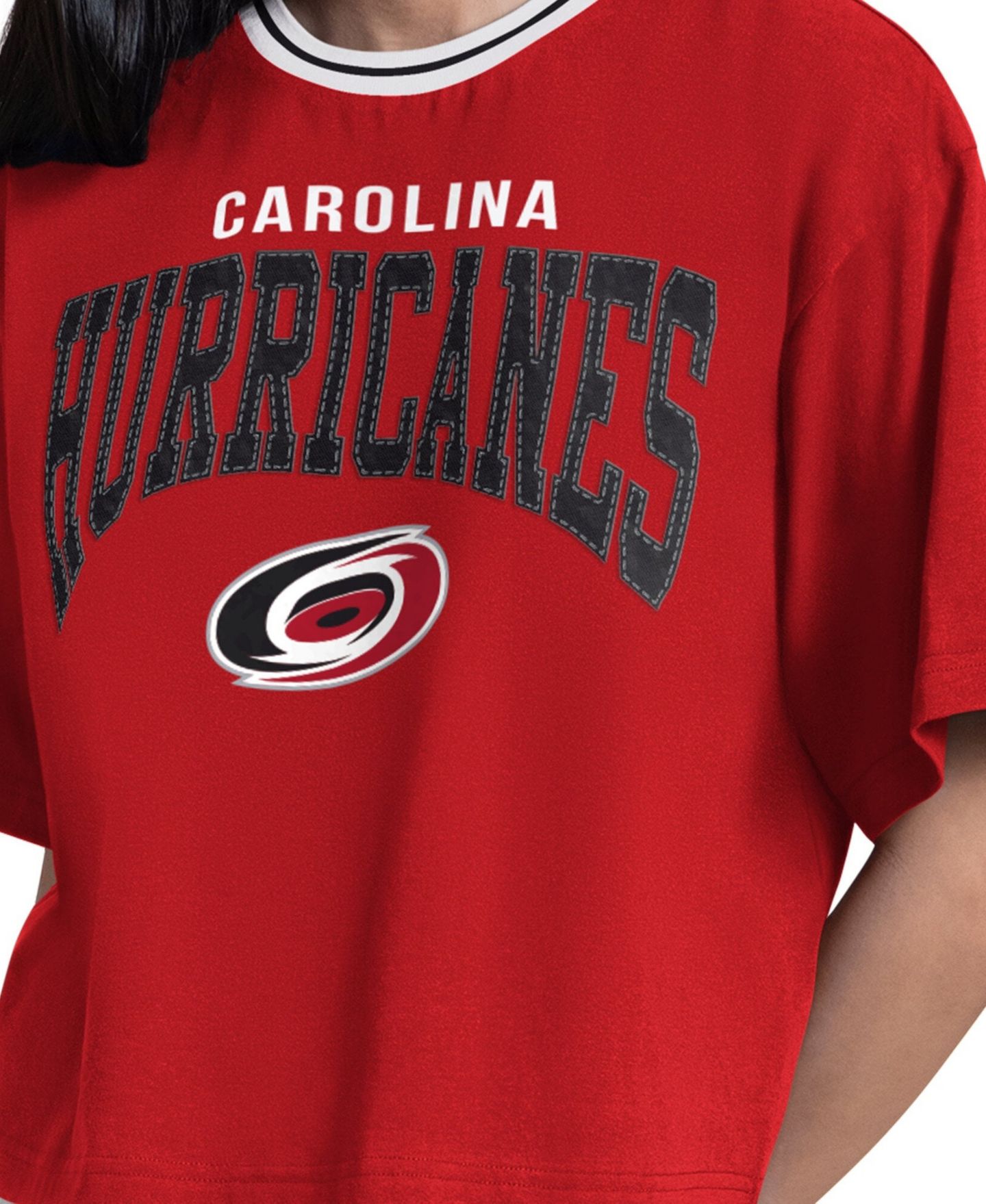 Женская футболка Starter Red Carolina Hurricanes Ace Cropped — фото 3